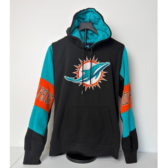 Ultra Game Other - NFL Ultra Game Miami Dolphins Hoodie Mens Black Aqua Orange Color block S